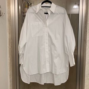 White Topshop button down oversized dress- NWT